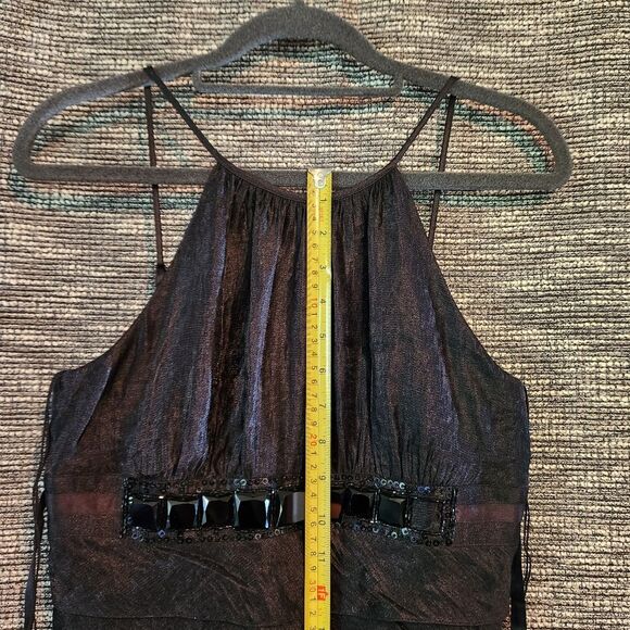 Cache Party Formal Dress Shimmering Ruffled Black size 2 LBD - Picture 11 of 14